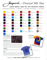 Jacquard Procion MX Dye Color Card